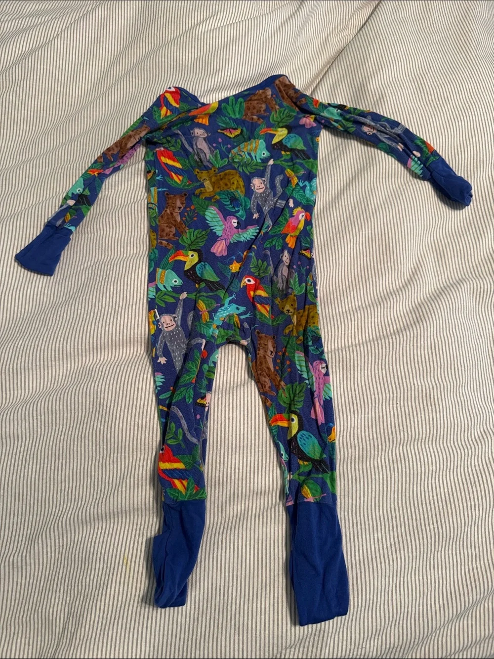Little Sleepies 6-12 Month Onesie Pajama Navy Jungle-Print